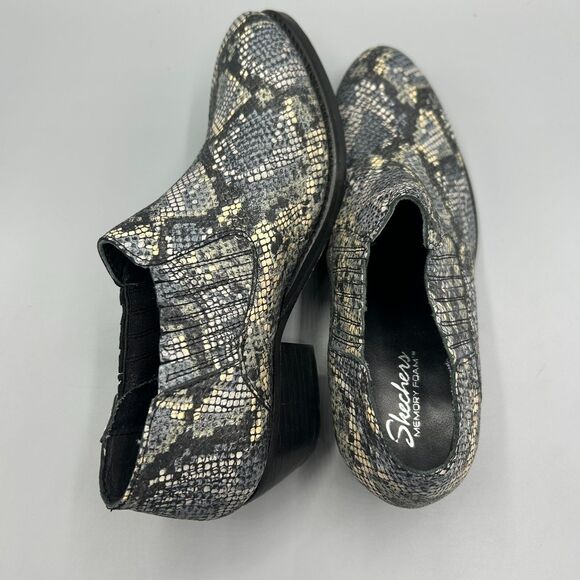 Skechers Memory Foam Leather Cowboy Western Ankle Booties Women Size 6.5 - Picture 8 of 12